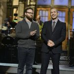 James Franco was joined by Seth Rogen for the monologue.